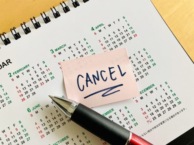 キャンセルとかいた画像