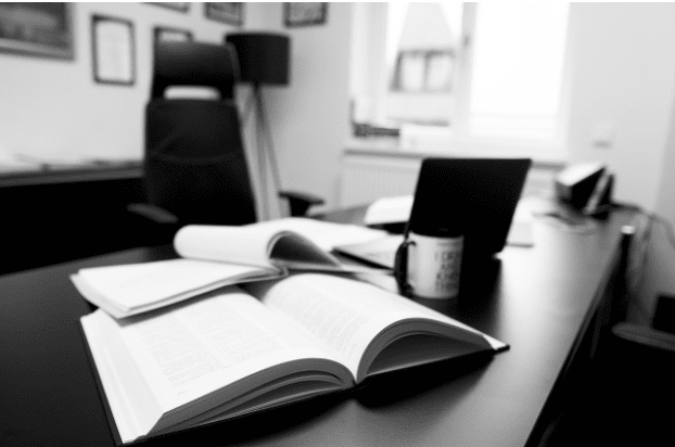 本を開いている