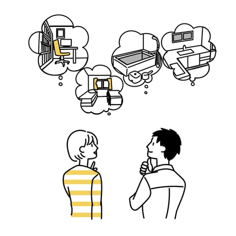 設計を悩んでいる夫婦