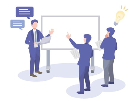 議論する男性たち