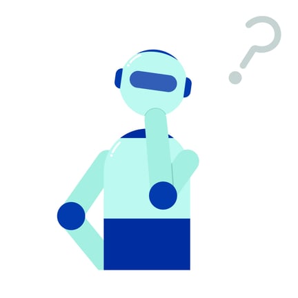 ロボットが疑問を持っている様子