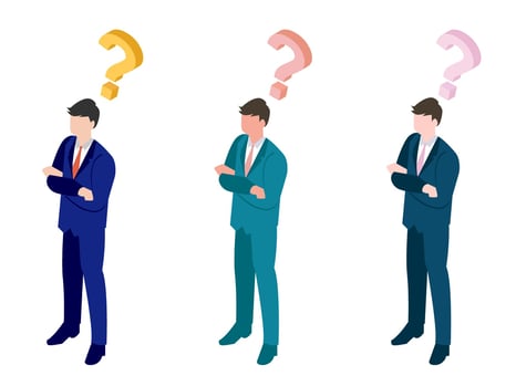 クエスチョンマークと男性