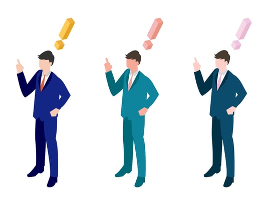 ビックリマークと男性