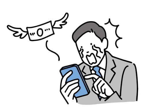 お金に悲しむ男性