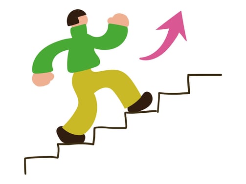 階段を上る人