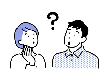 疑問を持つ男女