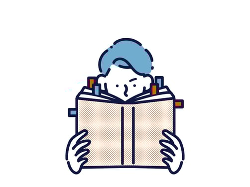 本を読んでいる男性