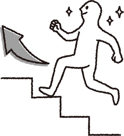 ステップアップする様子