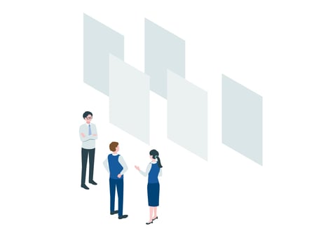 白紙を眺める人たち