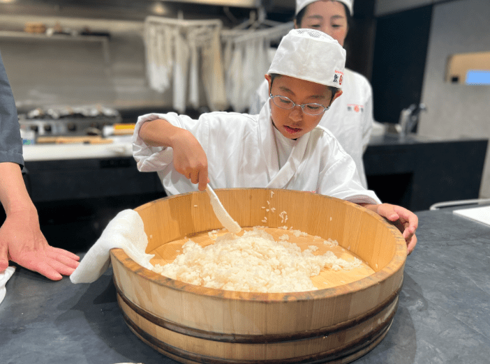 シャリ切りの様子