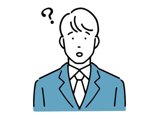 疑問を持つ男性