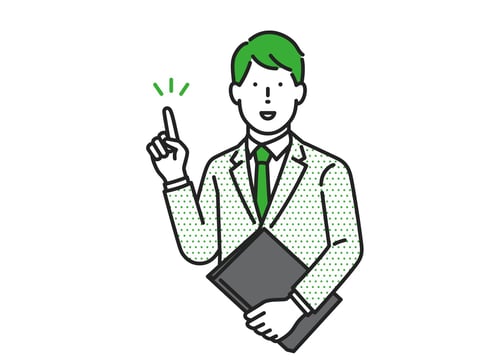 指をあげる男性