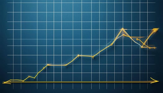 An upwardsloping line graph