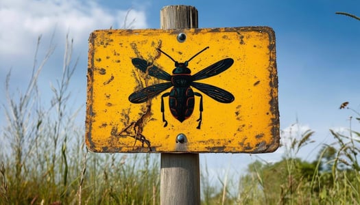 a sign of caution with a insects
