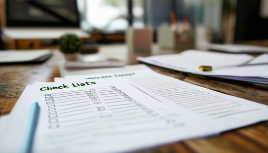 check lists on the paper